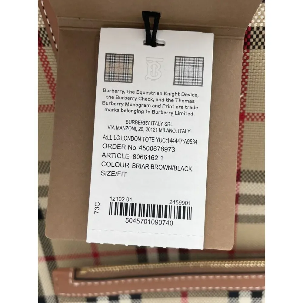 $2090 NEW BURBERRY London Check LARGE 2pc Tote Shopper Bag Purse! - Picture 14 of 14